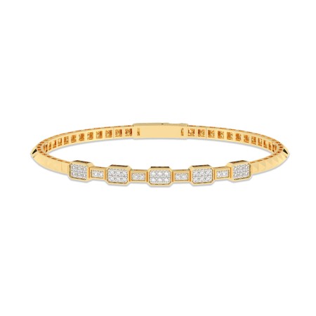 14K Two-Tone Diamond Flexi Bangle
