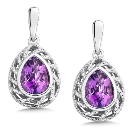 Sterling Silver Amethyst Post Earrings