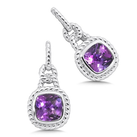 Sterling Silver Amethyst Post Earrings