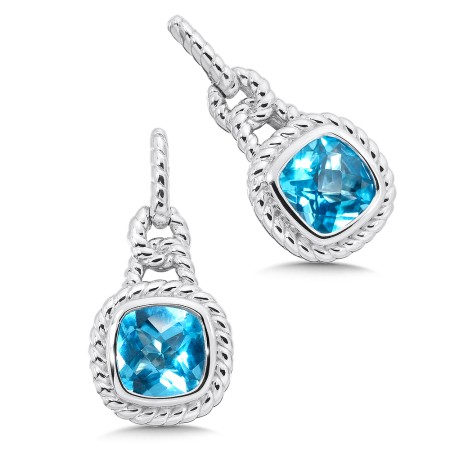 Sterling Silver Swiss Blue Topaz Post Earrings