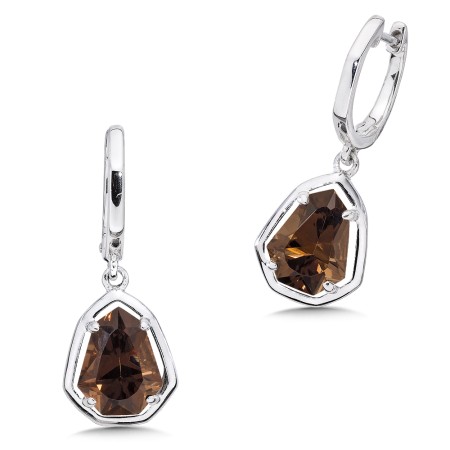 Sterling silver and smoky quartz earrings
