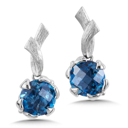 Sterling Silver London Blue Topaz Post Earrings
