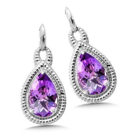 Sterling Silver Amethyst Post Earrings 