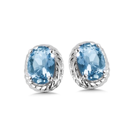 Sterling Silver Blue Topaz Earring