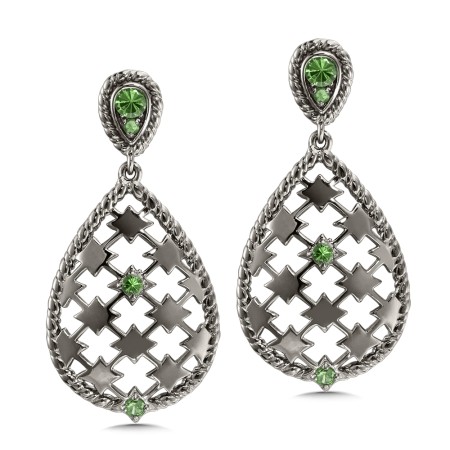 Tsavorite Earrings in Sterling Silver