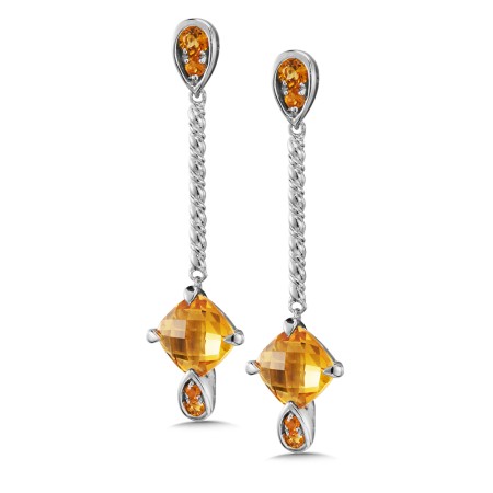 Citrine Earrings in Sterling Silver