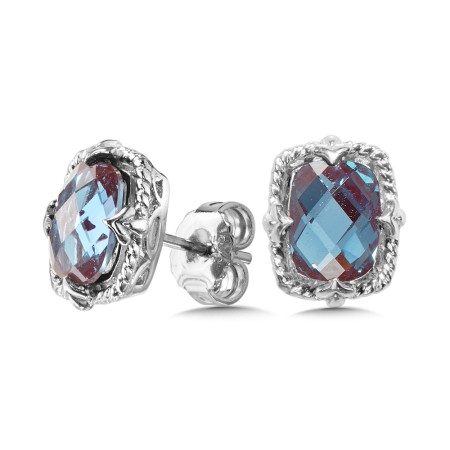 Created Alexandrite Earring in Sterling Silver
