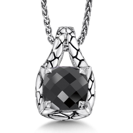 Sterling silver and black onyx pendant