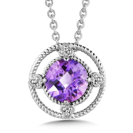 Sterling Silver Amethyst Pendant 