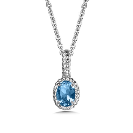Sterling Silver Blue Topaz Pendant