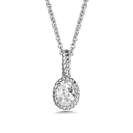 Sterling Silver Created White Sapphire Pendant