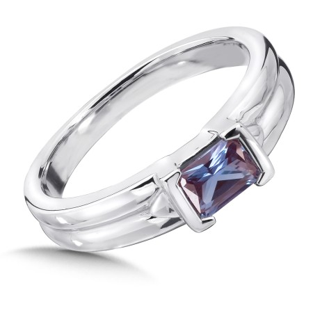 June Birthstone Alexandrite and Sterling Silver Ring