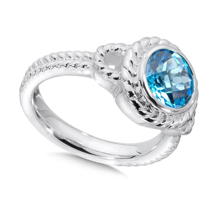 Sterling silver and swiss blue topaz ring.
