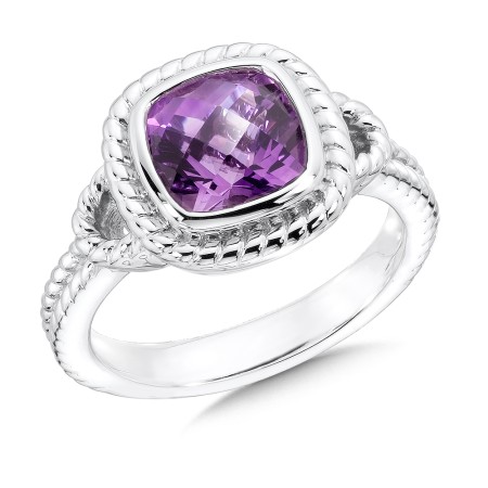 Sterling silver and amethyst ring.