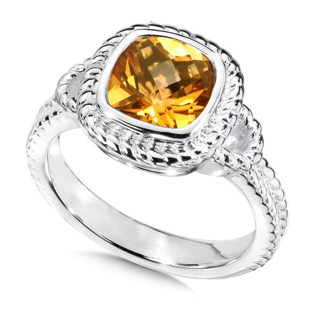 Sterling silver and citrine ring.