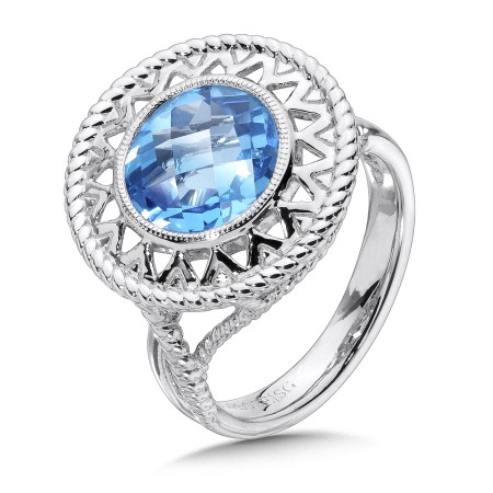 Sterling Silver Blue Topaz Cairo Ring
