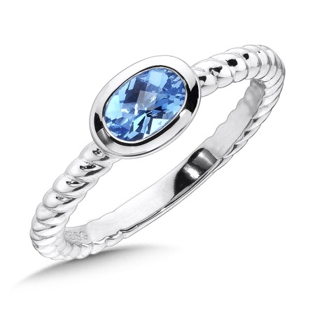 Sterling Silver Blue Topaz Stacking Ring 