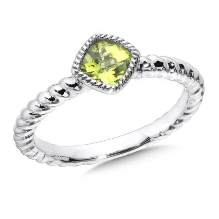 Sterling Silver Peridot Stacking Ring