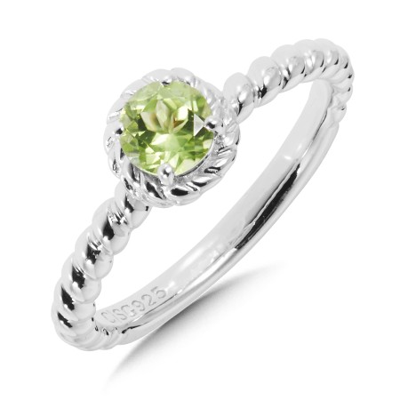 Sterling Silver Peridot Stacking Ring 