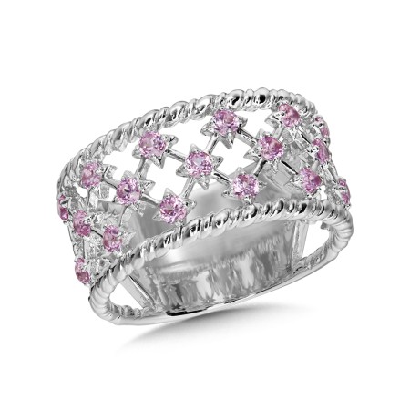 Pink Sapphire Ring in Sterling Silver
