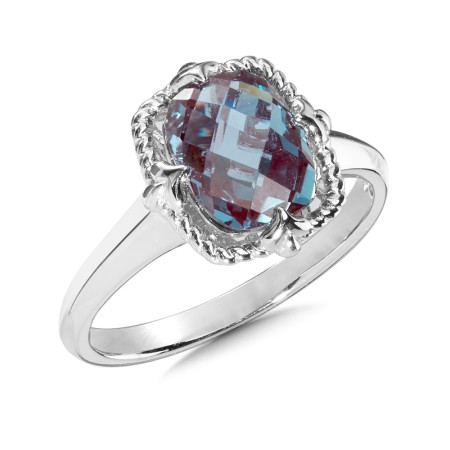 Created Alexandrite Ring in Sterling Silver