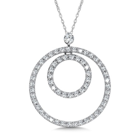 Double Diamond Circle Necklace