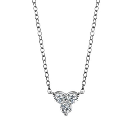 White Gold Three-Diamond Pendant 