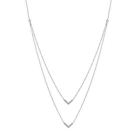 Dual-Chain Layered Diamond Necklace 