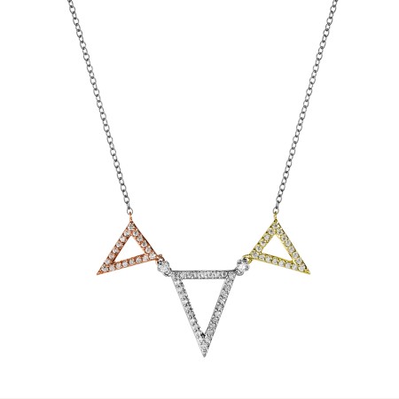 Triple Triangle Diamond Pendant 
