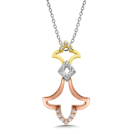 Diamond Pendant in 14K White/Yellow/Rose Gold
