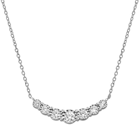 14K White Gold Seven-Stone Diamond Pendant