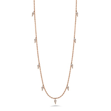 14K Rose Gold Diamond Necklace