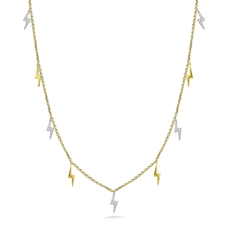 14K White and Yellow Gold Diamond Necklace