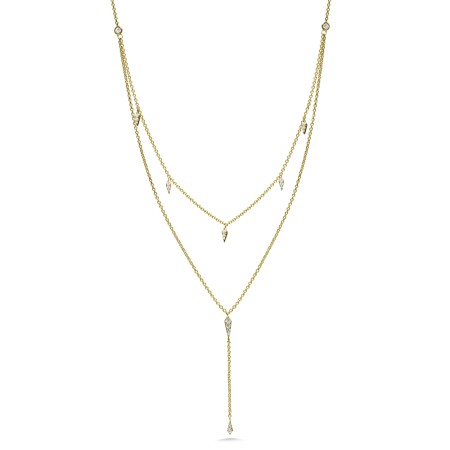 14K Yellow Gold Diamond Necklace