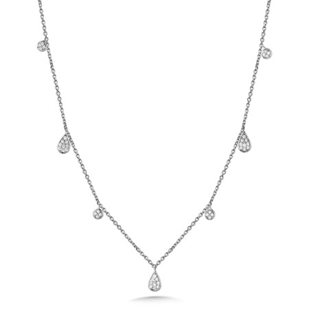14K White Gold Diamond Necklace