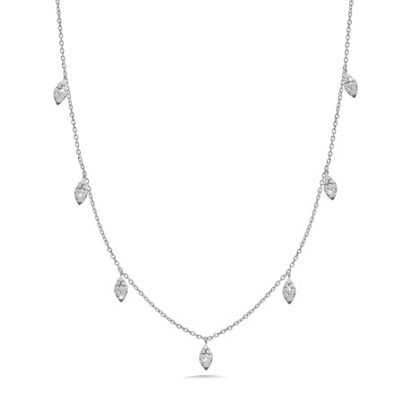 14K White Gold Diamond Necklace