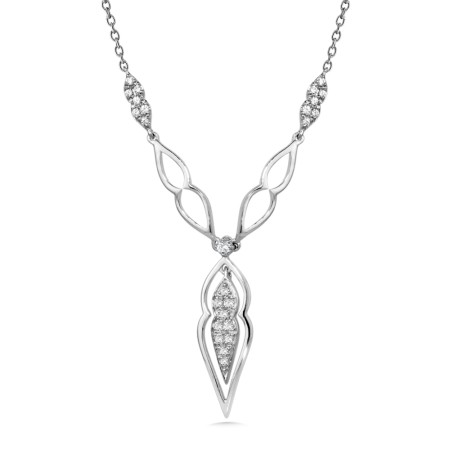 14K White Gold Diamond Necklace