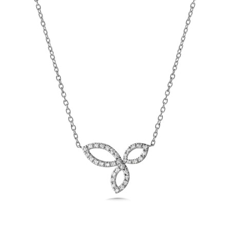 14K White Gold Diamond Pendant