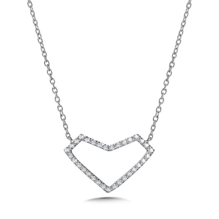 14K White Gold Diamond Pendant