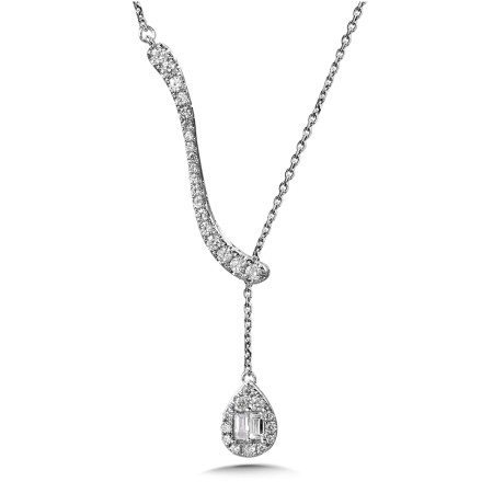 14K White Gold Diamond Pendant