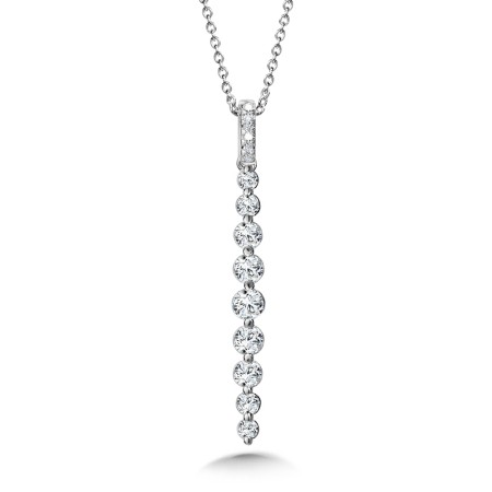 Love Moments Dangling Graduating Diamond Bar Pendant  | PDD3076-W