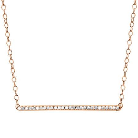 Rose Gold Diamond Bar Necklace