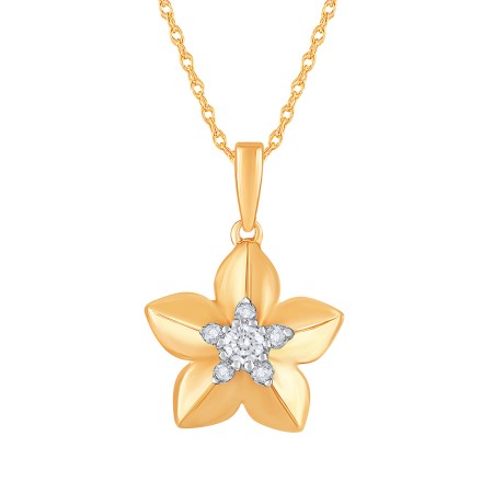 Gold & Diamond Flower Pendant