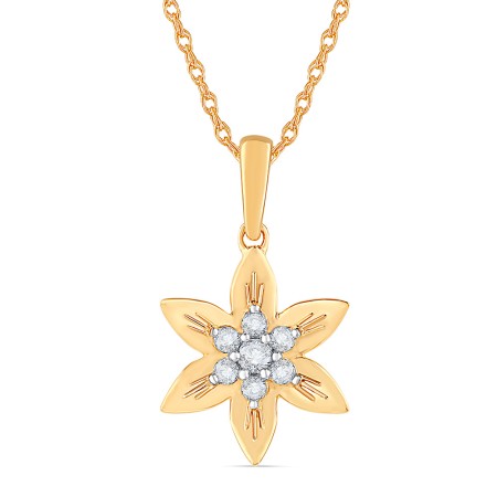 Gold & Diamond Flower Pendant