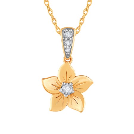 Gold & Diamond Flower Pendant