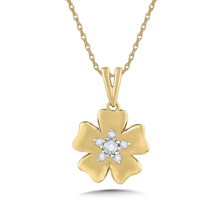 Gold & Diamond Flower Pendant