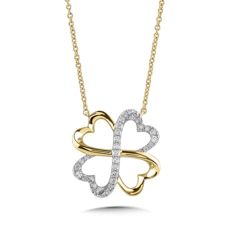 Gold & Diamond Clover Pendant