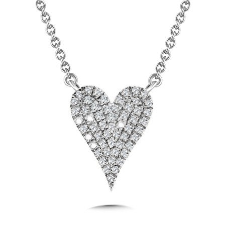 10K Pavé Diamond Heart Pendant