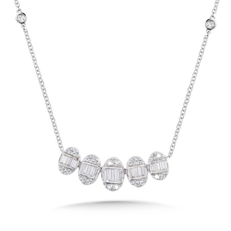 14K Diamond Ovals Pendant