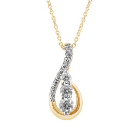 Two-Tone 14K Gold & Diamond Journey Pendant